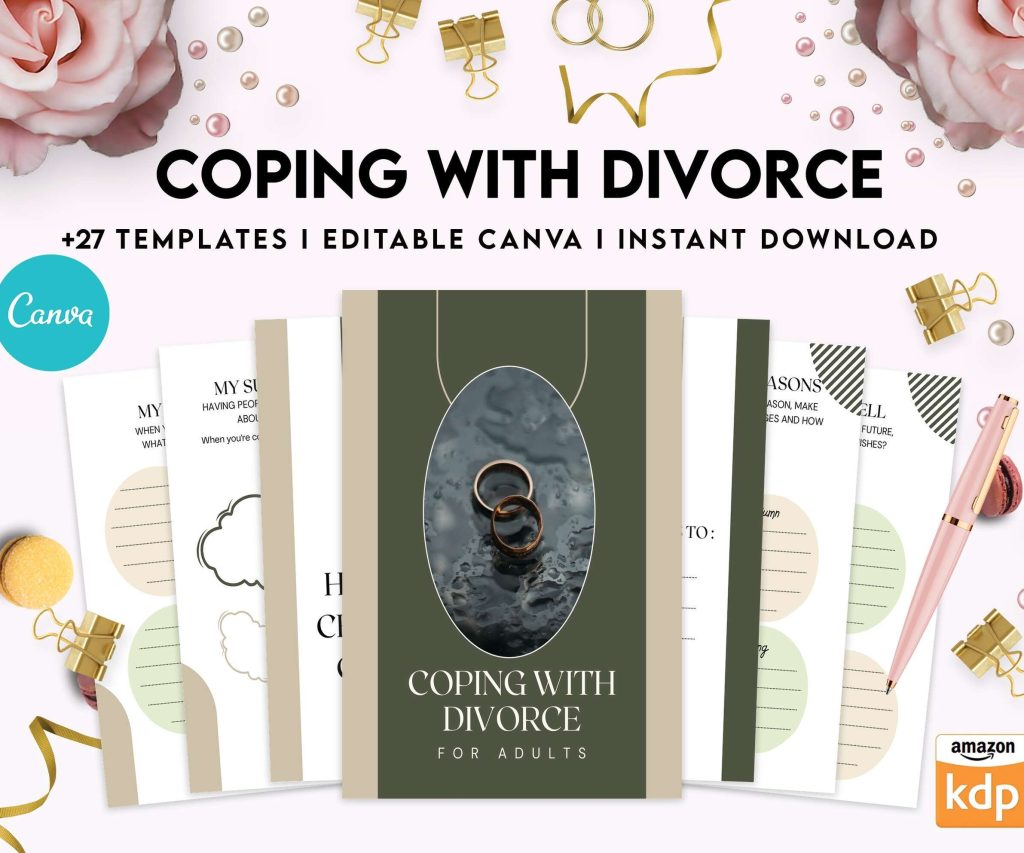 Divorce Planner Coping with Divorce for adults, Canva Editable Templates