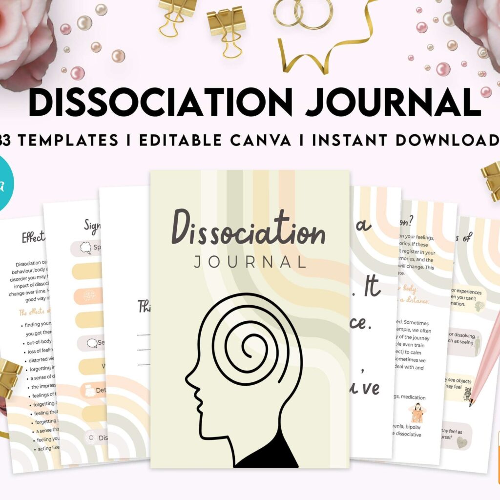 Dissociative Identity Disorder Test Dissociation journal, dissociative disorders, Trauma, stress disorder, ptsd, Canva Editable Templates