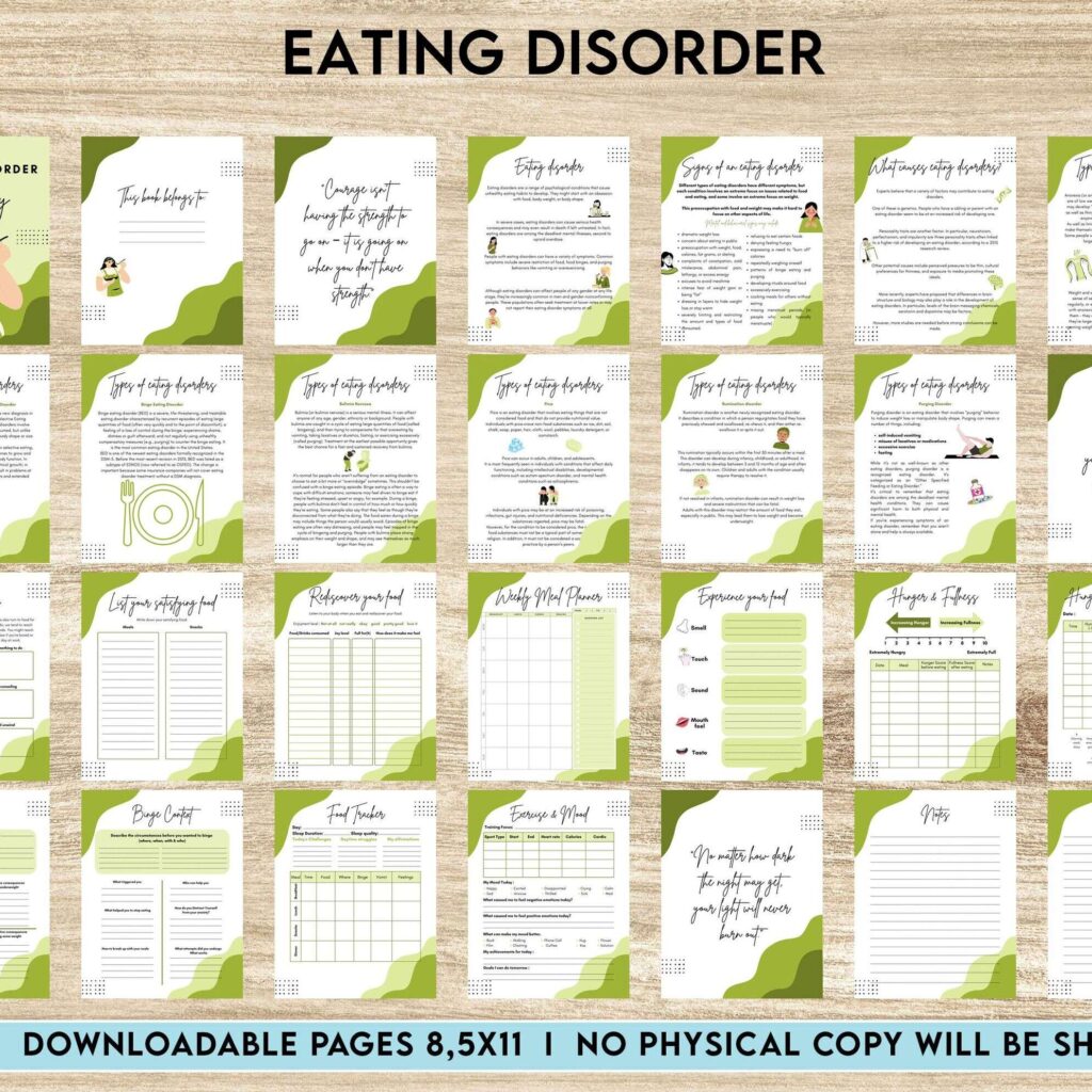 Eating disorder, Anorexia, Bulimia, Canva Editable Templates