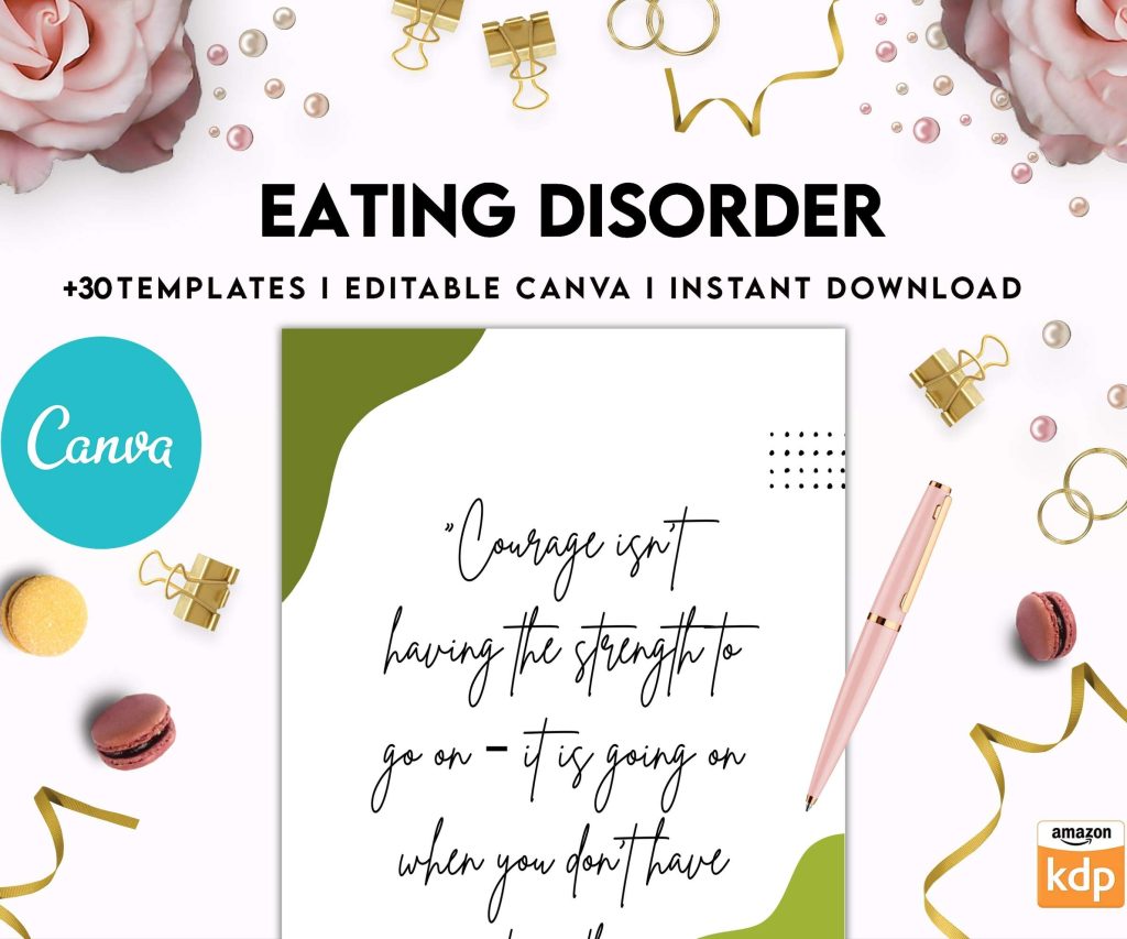 Eating disorder, Anorexia, Bulimia, Canva Editable Templates