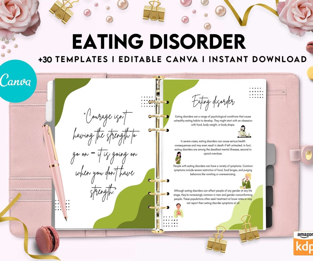 Eating disorder, Anorexia, Bulimia, Canva Editable Templates