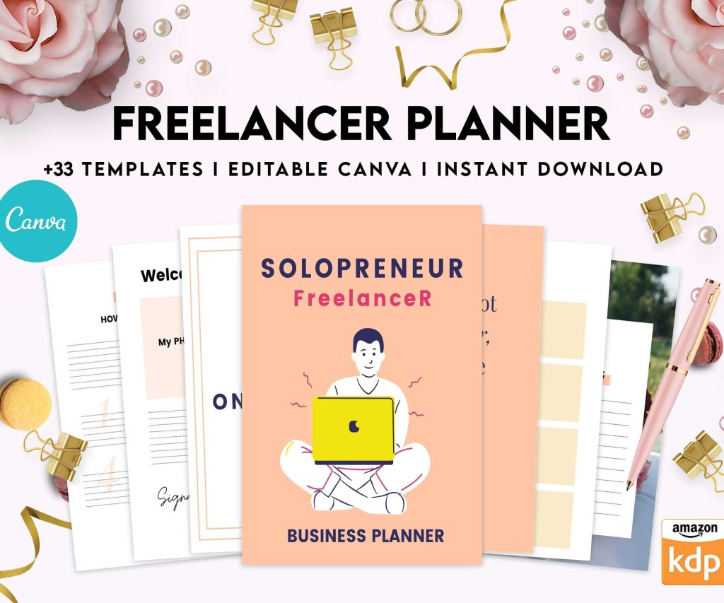 Planning Work from Home Canva-Freelancer-Planner-_floral
