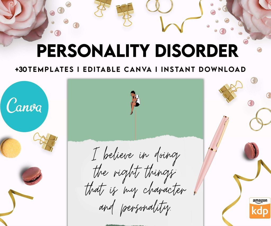 Personality disorder, bipolar, borderline, Canva Editable Templates