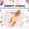 Sobriety Journal Sobriety, Addiction recovery Journal, calmness, Canva Editable Templates