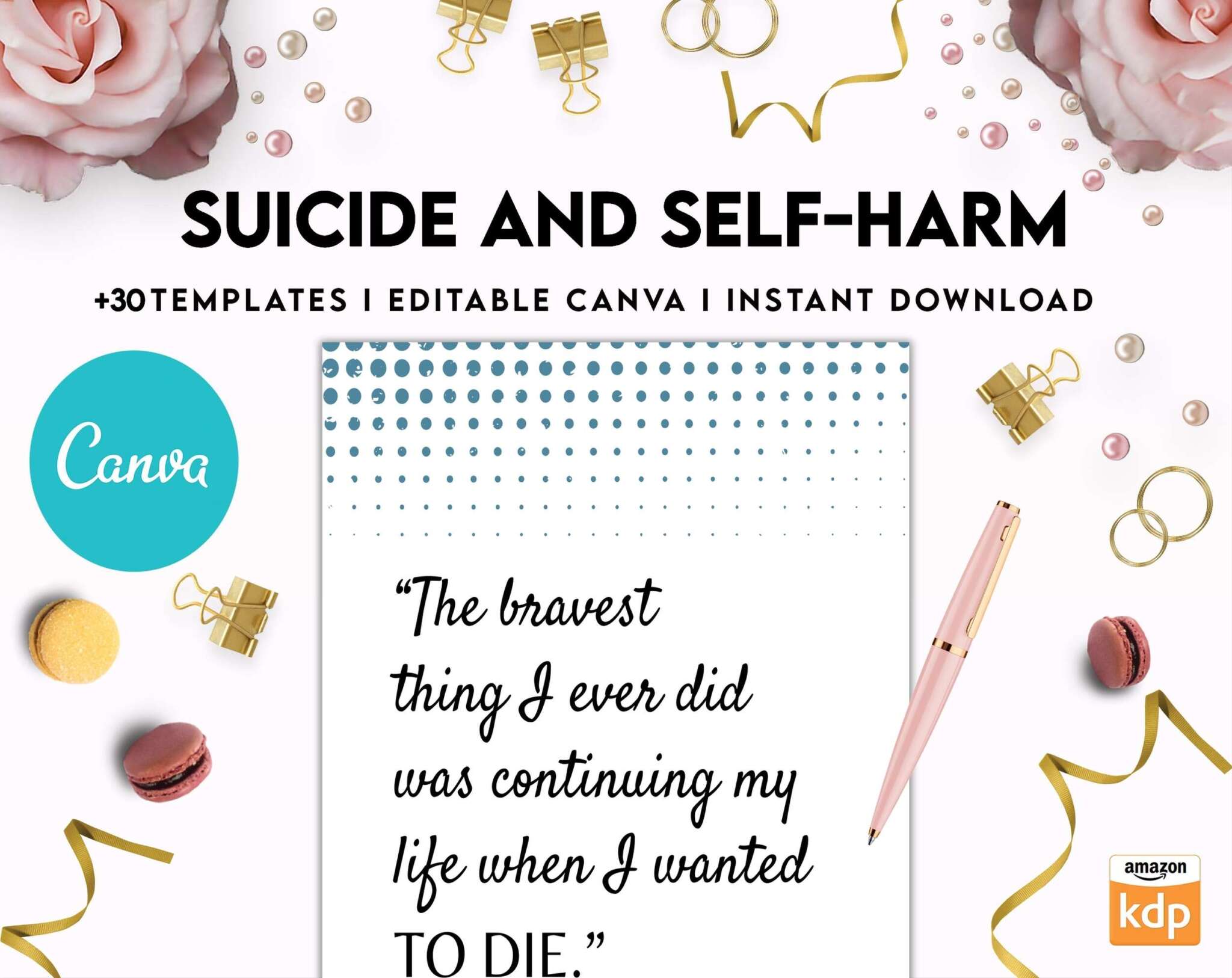 Therapy for Suicidal Thoughts and Self-Harm Journal, Suicide Awareness ...