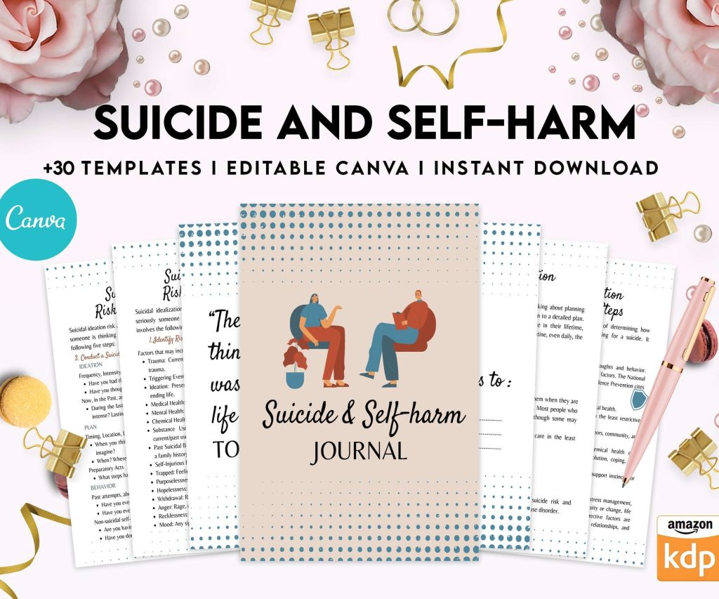 Therapy for Suicidal Thought Suicide and self-harm journal, suicide awareness,suicide prevention, Canva Editable Templates