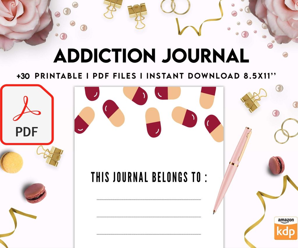 Addiction Journal, Addiction recovery therapy journal, Self care journal, self care planner, mindfulness, self love journal,wellness journal Digital Download PDF file 8,5×11 inch