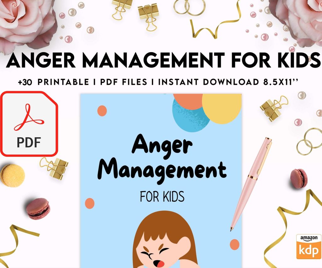 Anger Management for Kids, kids therapy journal, kids Self care journal, kids mindfulness, kids self love journal,kids wellness journal Digital Download PDF file 8,5×11 inch
