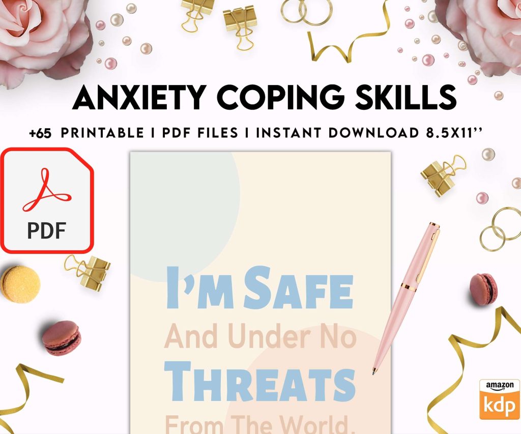Anxiety Coping Skills, anxiety therapy journal, Self care journal, mindfulness, self love journal, wellness journal Digital Download PDF file 8,5×11 inch