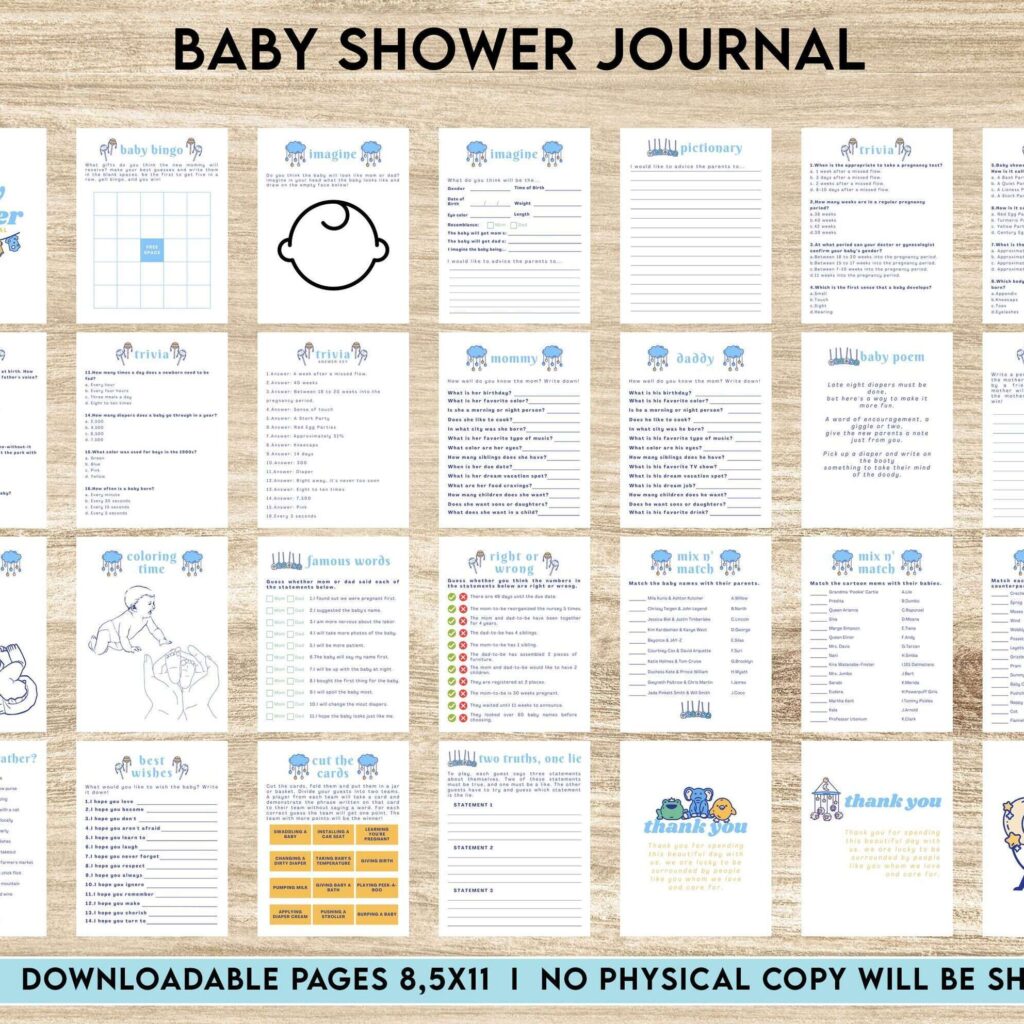 Baby Journal Baby Shower Journal, anxiety therapy journal, Self care journal, mindfulness, self love journal, wellness journal Digital Download PDF file 8,5×11 inch