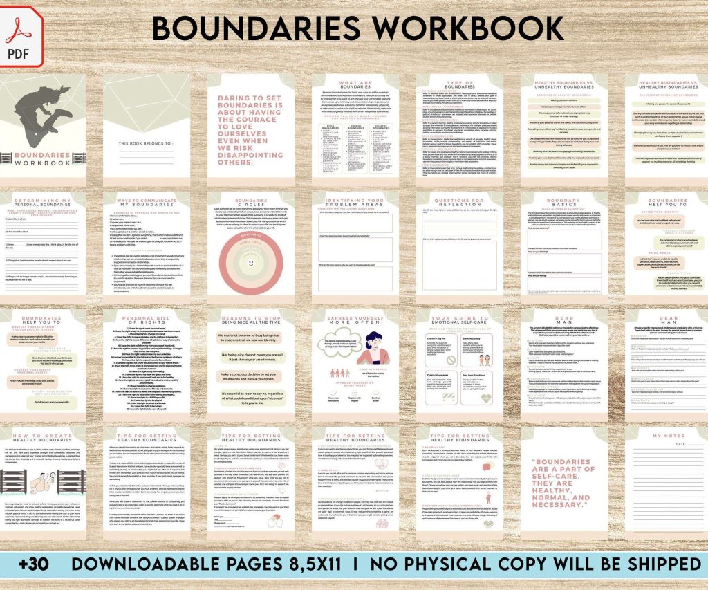 Boundaries workbook, Communicating, PDF file 8,5×11 inch