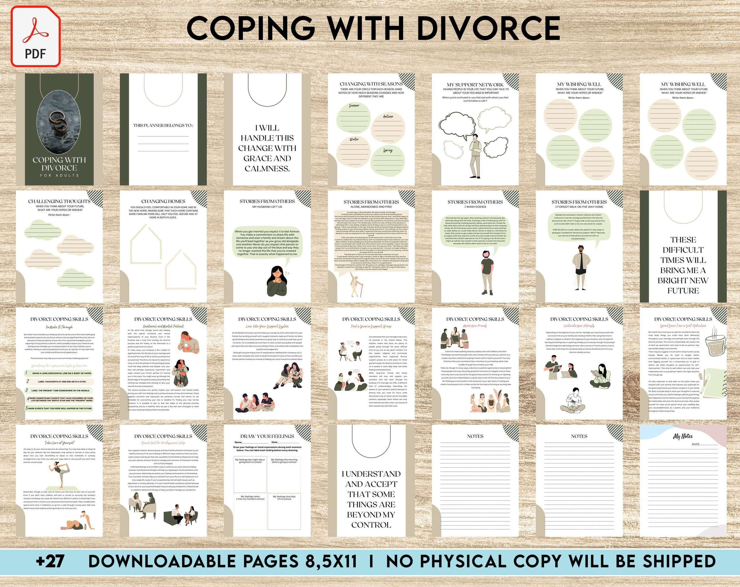 Coping with Divorce for adults, PDF file 8,5×11 inch