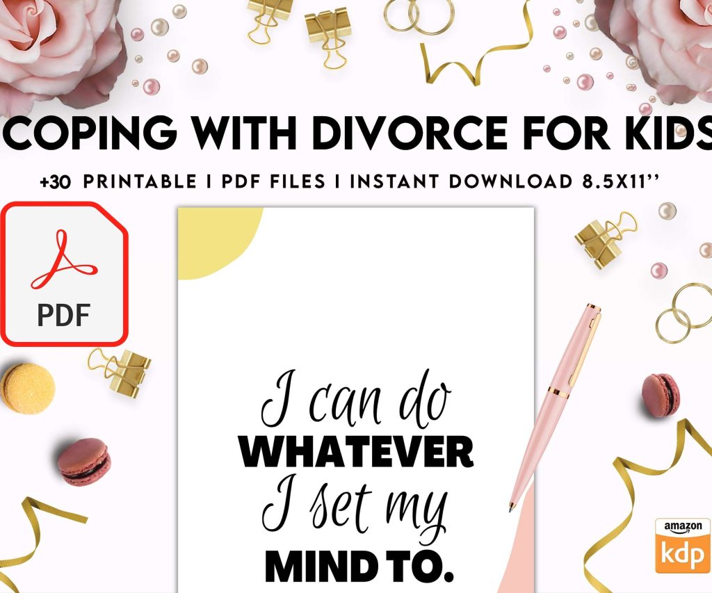 Coping With Divorce for Kids, Kids therapy, coping skills, divorce kids, Digital Download PDF file 8,5×11 inch