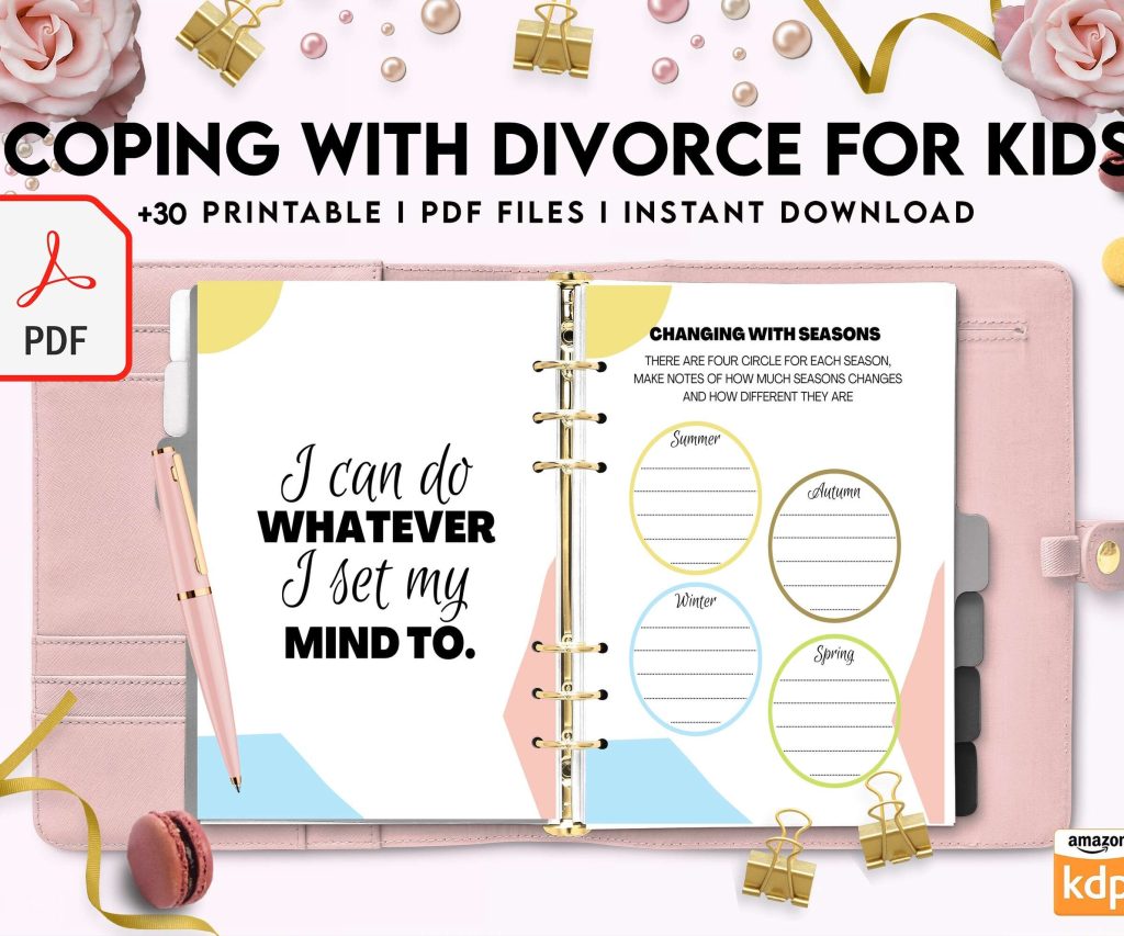 Coping With Divorce for Kids, Kids therapy, coping skills, divorce kids, Digital Download PDF file 8,5×11 inch