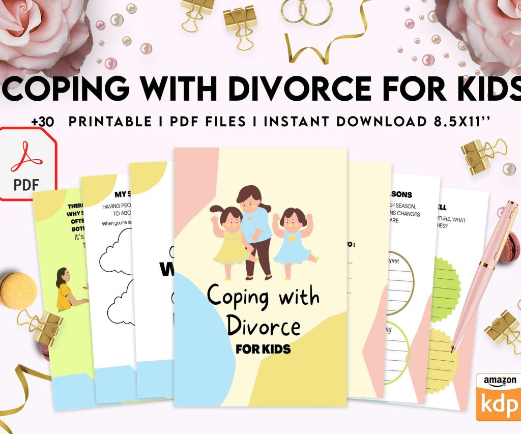 Coping With Divorce for Kids, Kids therapy, coping skills, divorce kids, Digital Download PDF file 8,5×11 inch