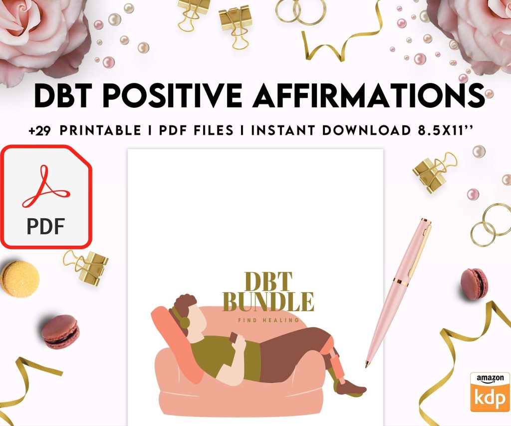 Dbt Positive Affirmations for kids, coping skills, divorce kids, Digital Download PDF file 8,5×11 inch