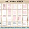 Daily weekly monthly Journal, undated journal, PDF file 8,5×11 inch