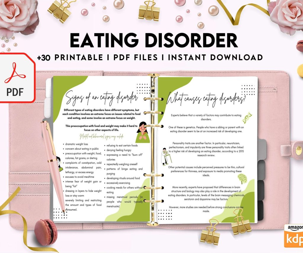 Eating disorder, Anorexia, Bulimia, PDF file 8,5×11 inch