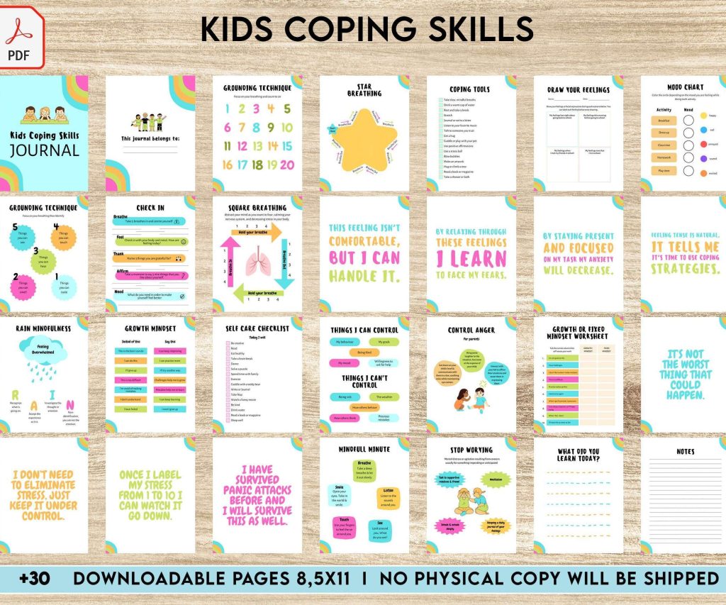 kids therapy Kids Coping Skills, kids therapy, kids self discovery, kids self esteem, kids Limiting Beliefs Digital Download PDF file 8,5×11 inch
