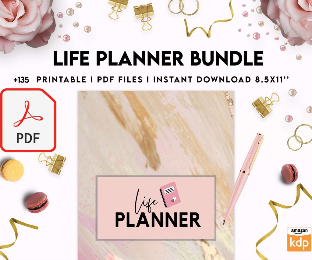 Life Planner Bundle, life organizer, adhd planner, productivity planner, Digital Download PDF file 8,5×11 inch