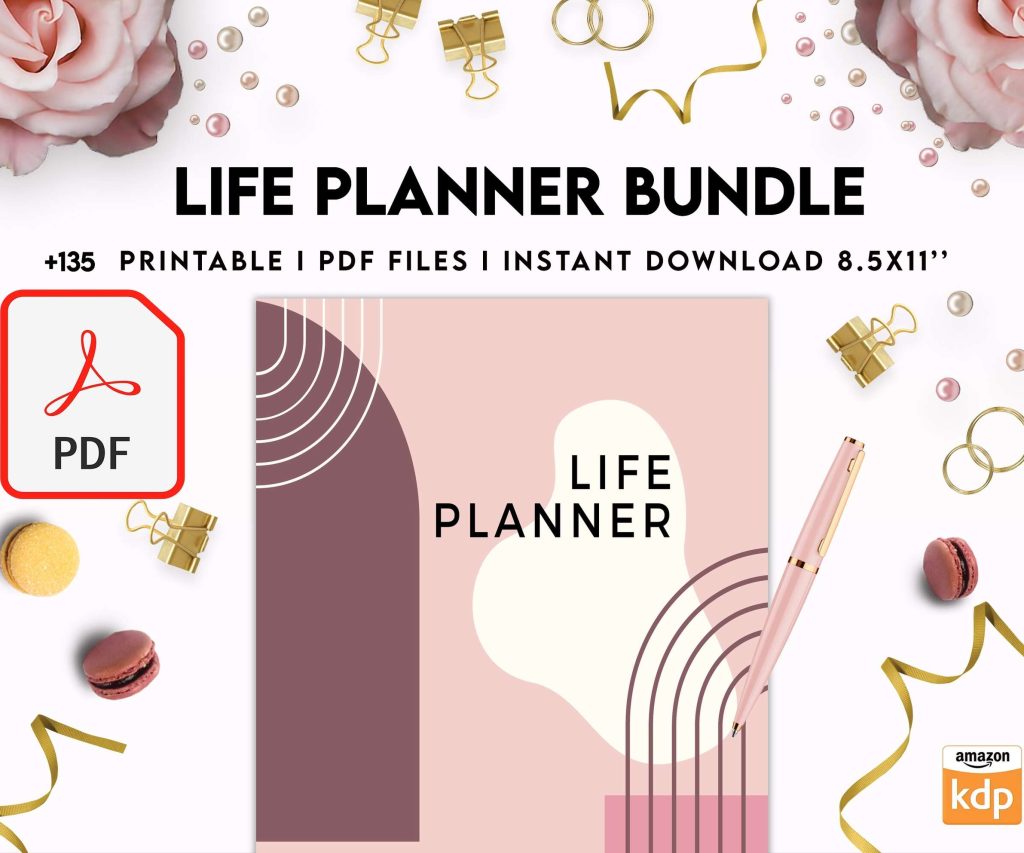 Life Planner Bundle, life organizer, adhd planner, productivity planner, Digital Download PDF file 8,5×11 inch