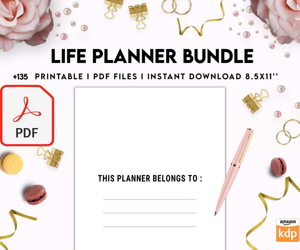 Life Planner Bundle, life organizer, adhd planner, productivity planner, Digital Download PDF file 8,5×11 inch