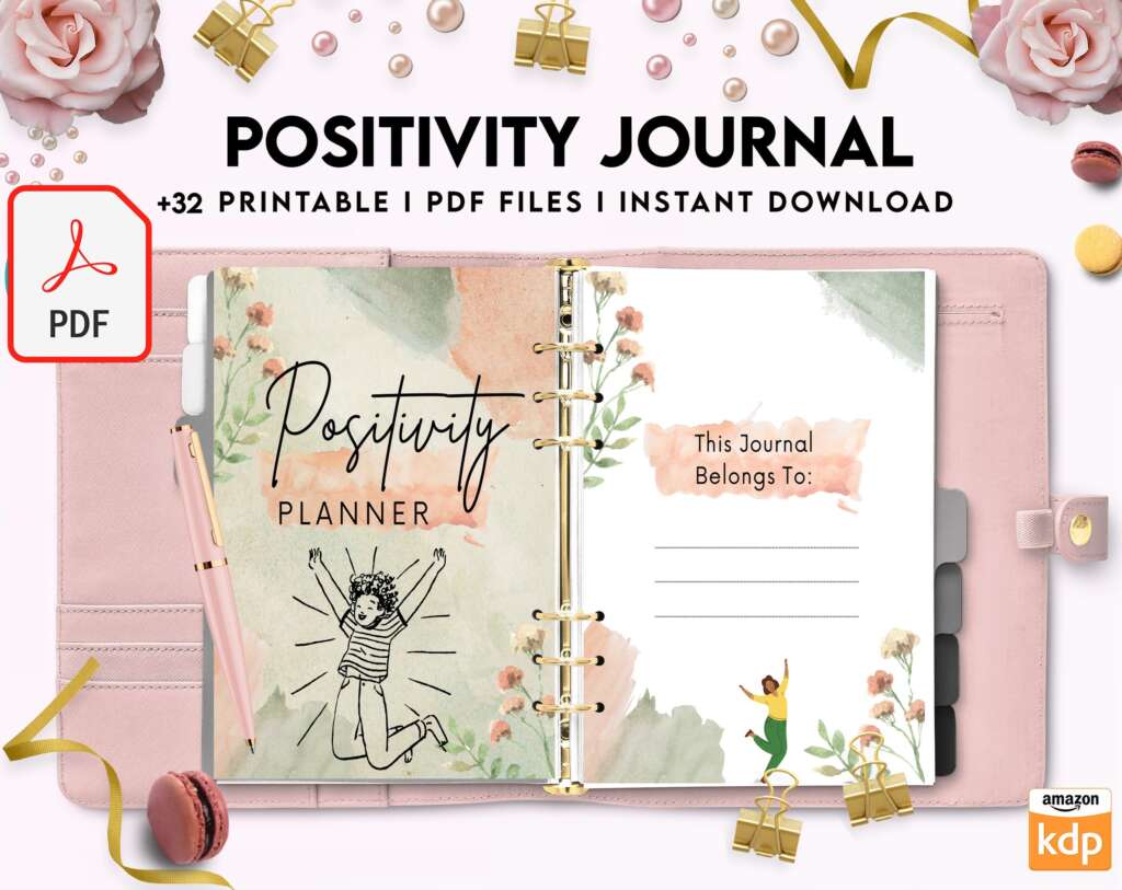 Positivity journal, positive mindset, happiness journal, PDF file 8 ...