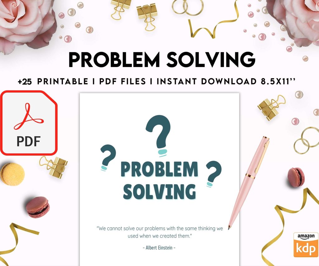 Problem Solving Journal, decision making, therapy journal, anxiety journal Digital Download PDF file 8,5×11 inch