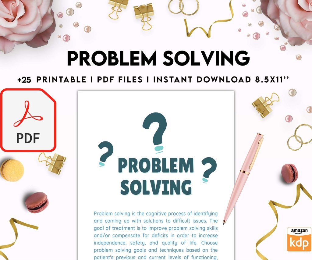 Problem Solving Journal, decision making, therapy journal, anxiety journal Digital Download PDF file 8,5×11 inch