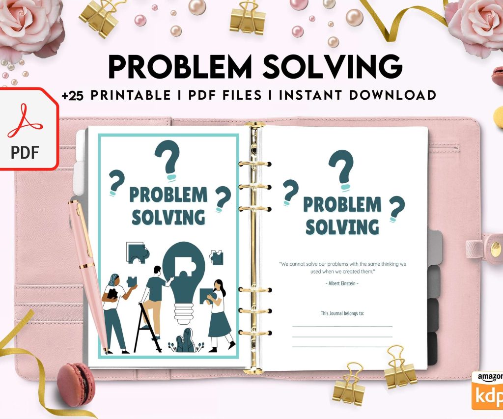 Problem Solving Journal, decision making, therapy journal, anxiety journal Digital Download PDF file 8,5×11 inch
