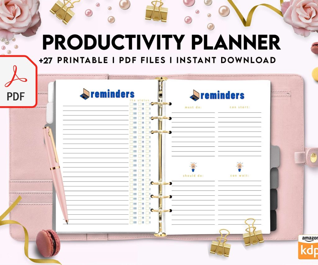 Productivity Planner,daily schedule,daily to do, productivity tracker, Business planner Digital Download PDF file 8,5×11 inch