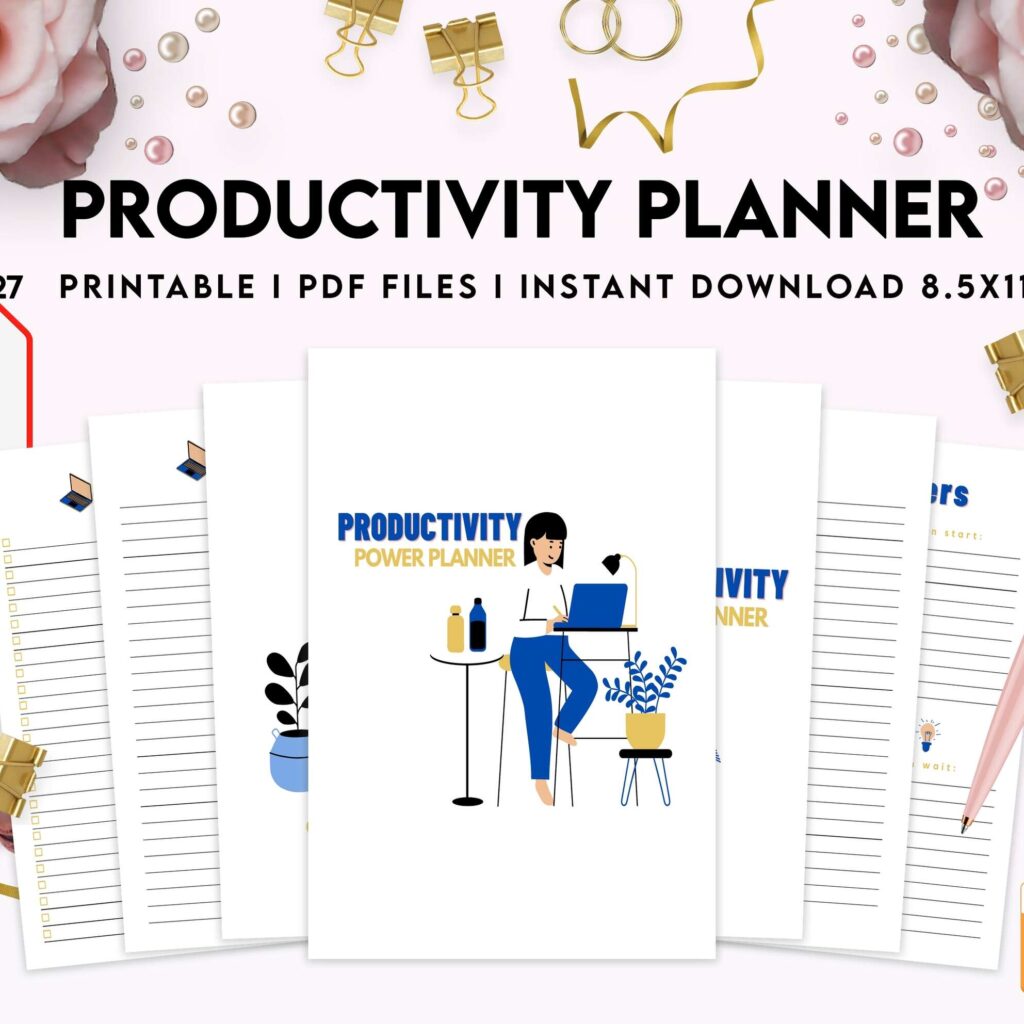 Productivity Planner,daily schedule,daily to do, productivity tracker, Business planner Digital Download PDF file 8,5×11 inch