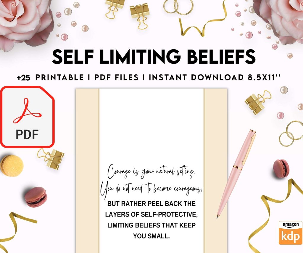 Self Limiting Beliefs, boundaries, self esteem, self confidence Digital Download PDF file 8,5×11 inch
