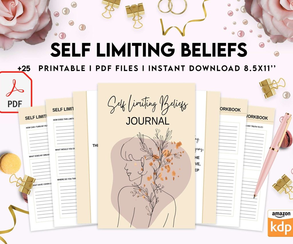 Self Limiting Beliefs, boundaries, self esteem, self confidence Digital Download PDF file 8,5×11 inch
