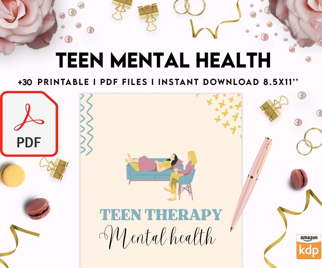 Teen Mental Health, teen therapy journal , teen coping skills, teen Shadow Work, Digital Download PDF file 8,5×11 inch