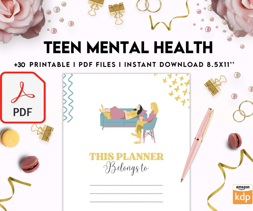 Teen Mental Health, teen therapy journal , teen coping skills, teen Shadow Work, Digital Download PDF file 8,5×11 inch