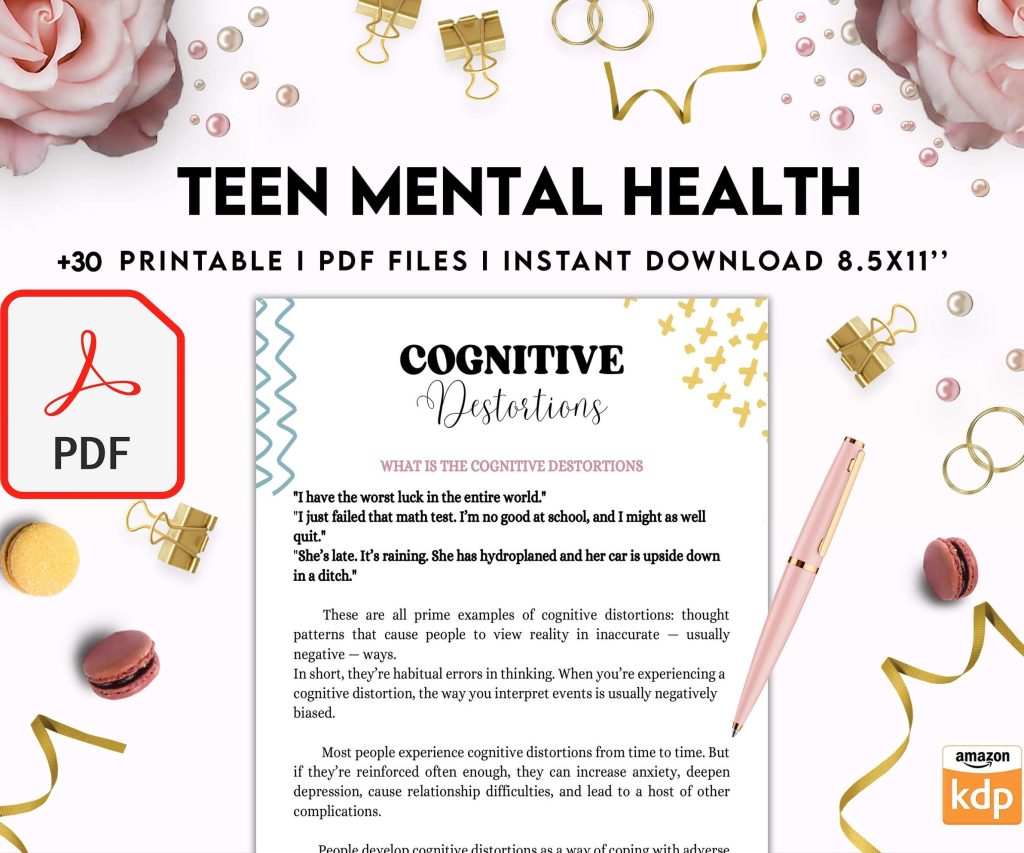 Teen Mental Health, teen therapy journal , teen coping skills, teen Shadow Work, Digital Download PDF file 8,5×11 inch