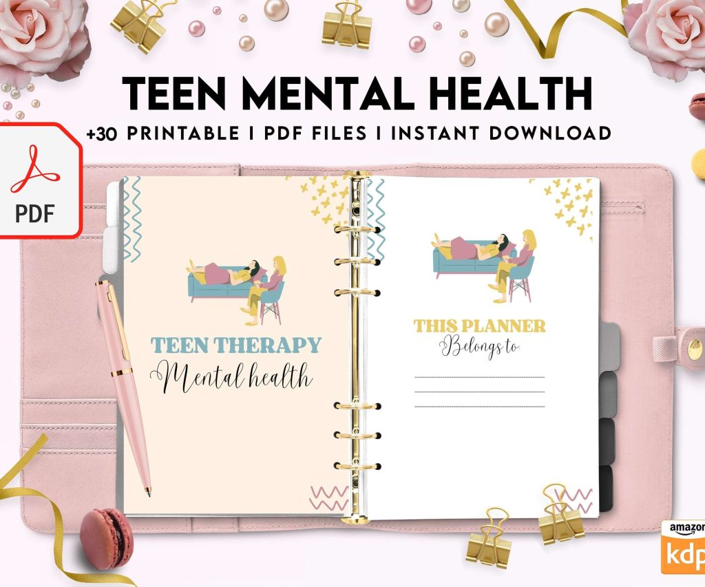 Teen Mental Health, teen therapy journal , teen coping skills, teen Shadow Work, Digital Download PDF file 8,5×11 inch