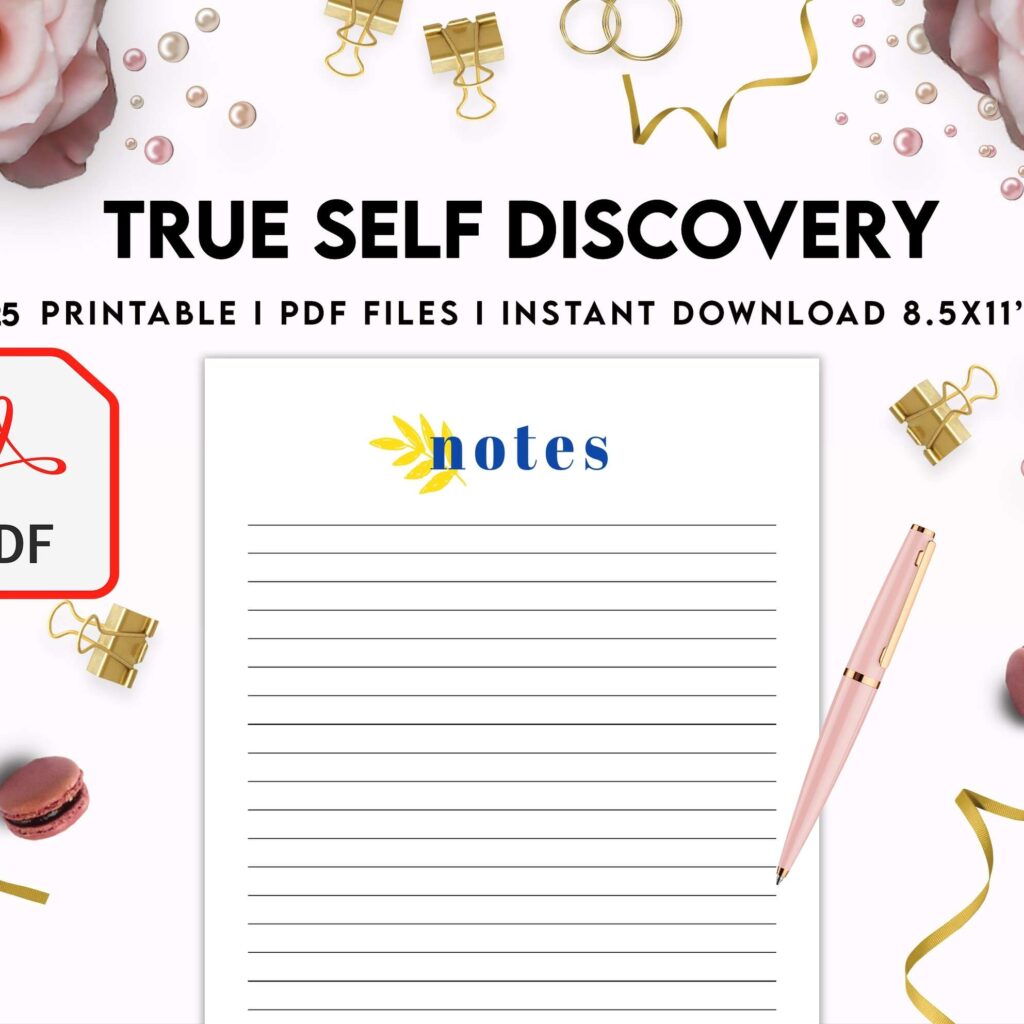 True Self Discovery, self esteem, self love journal , self care journal, manifestation Digital Download PDF file 8,5×11 inch