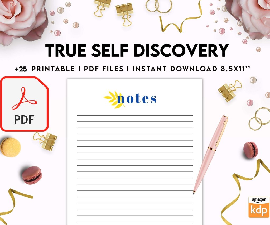 True Self Discovery, self esteem, self love journal , self care journal, manifestation Digital Download PDF file 8,5×11 inch