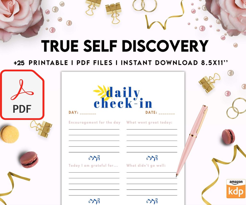 True Self Discovery, self esteem, self love journal , self care journal, manifestation Digital Download PDF file 8,5×11 inch
