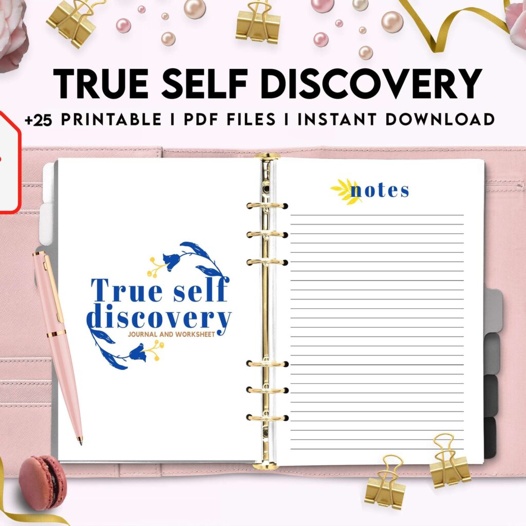 True Self Discovery, self esteem, self love journal , self care journal, manifestation Digital Download PDF file 8,5×11 inch