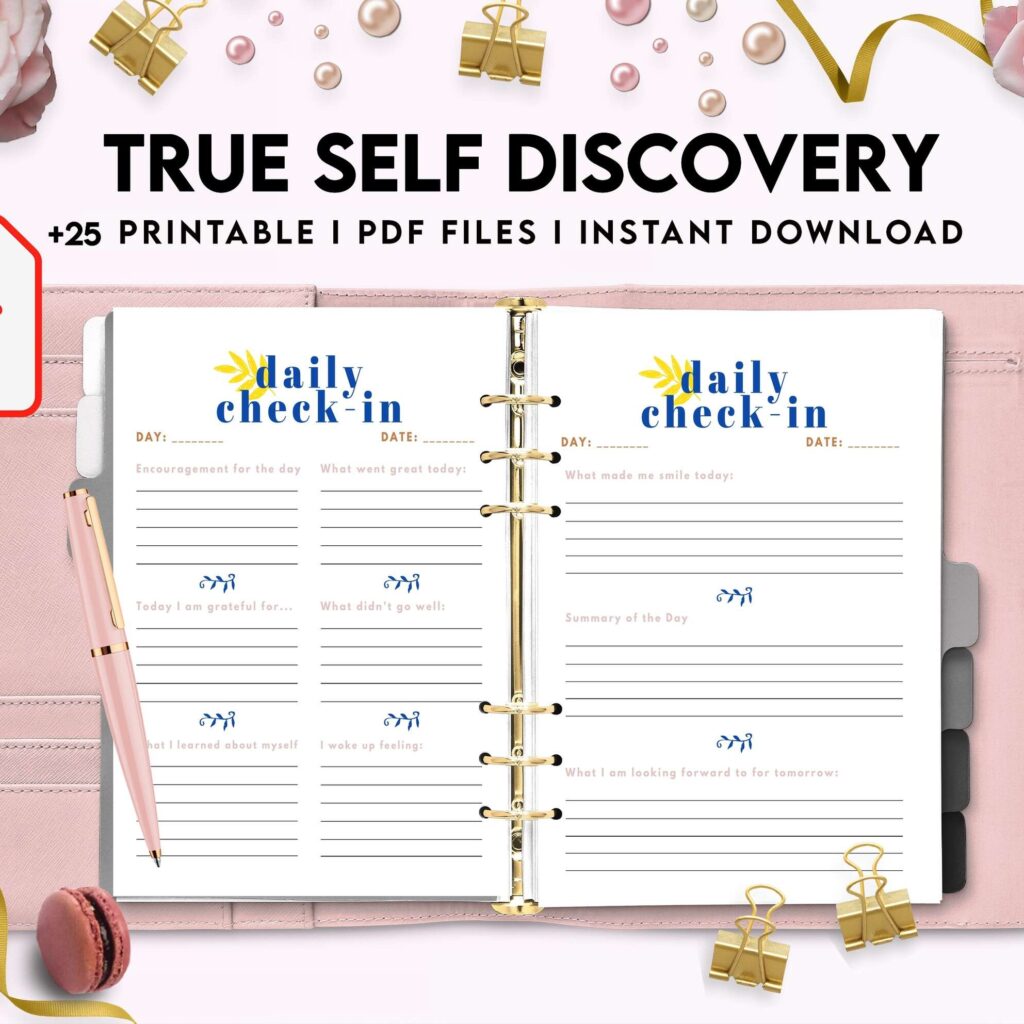 True Self Discovery, self esteem, self love journal , self care journal, manifestation Digital Download PDF file 8,5×11 inch