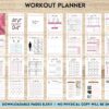 Workout Planner, exercise tracker , Fitness Journal, workout journal, Digital Download PDF file 8,5×11 inch