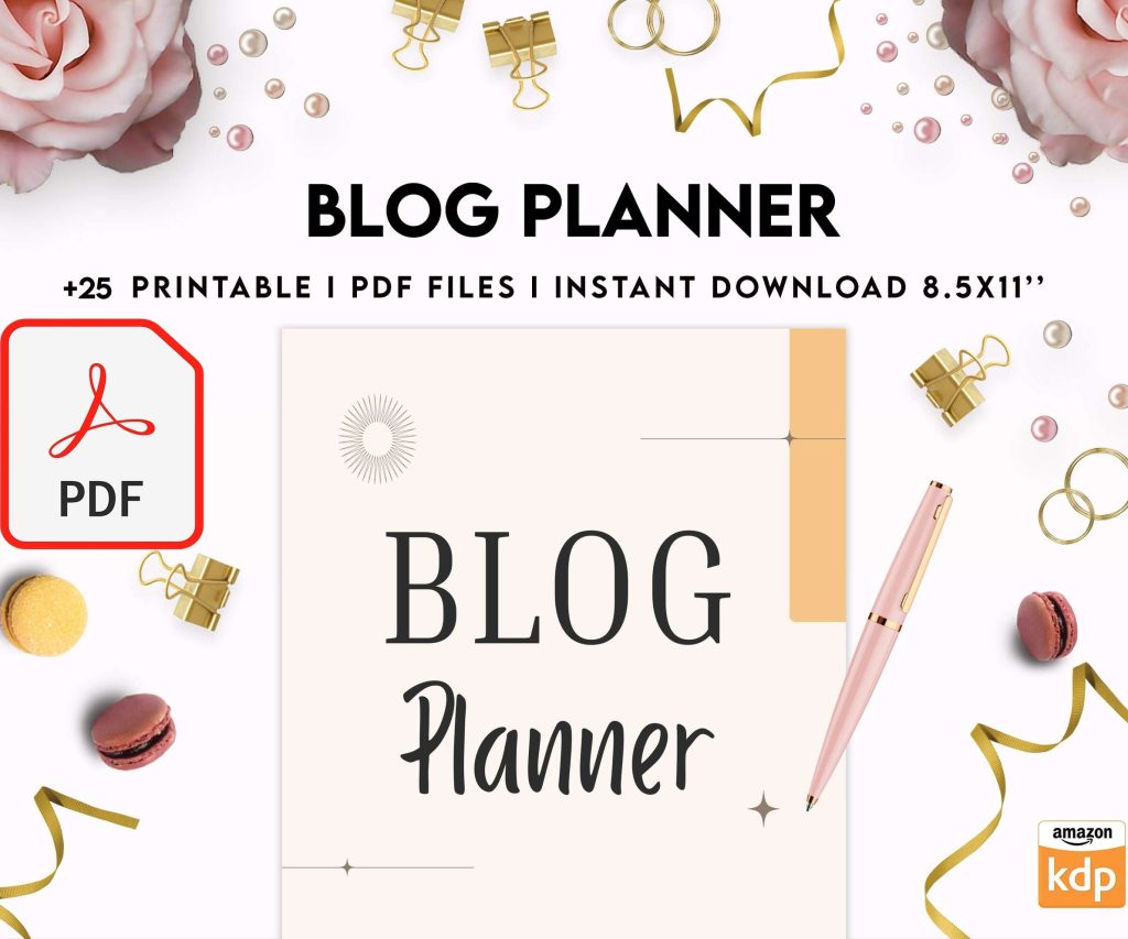 Blog Planner, Planner for blogger, social media Planner, content planner, Digital Download PDF file 8,5×11 inch