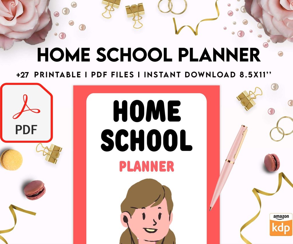 Home School Planner, homeschool daily planning, homeschooling lesson schedule Digital Download PDF file 8,5×11 inch