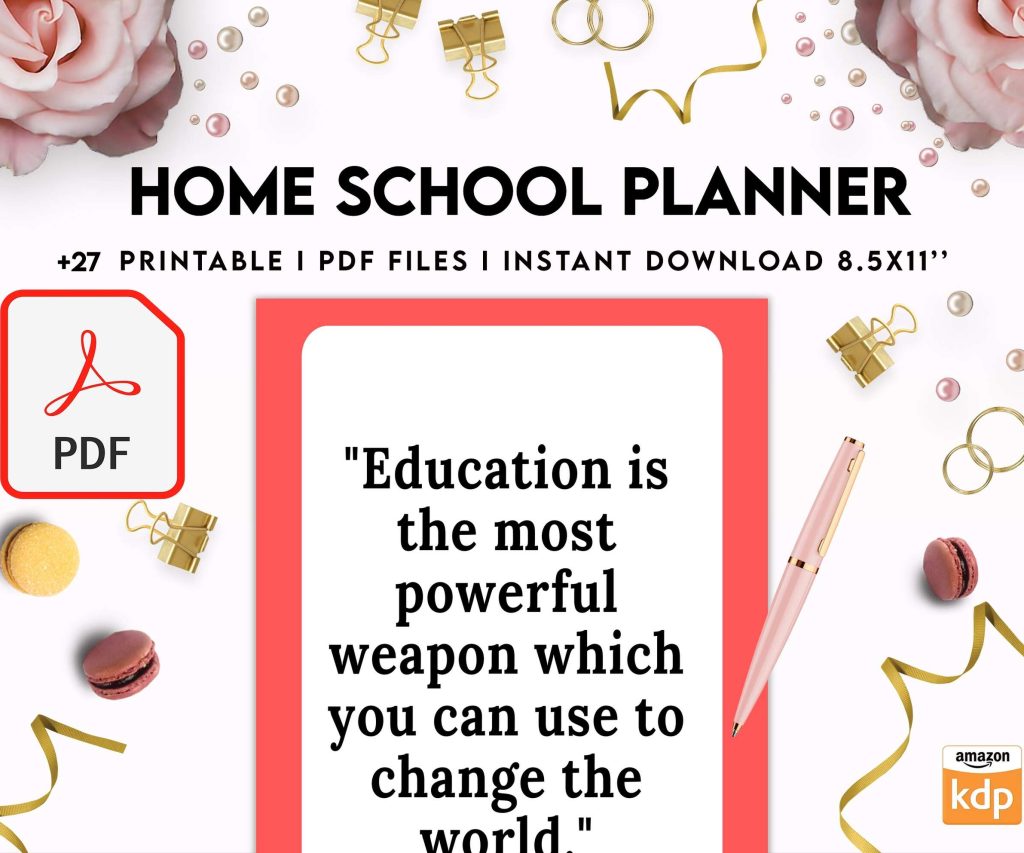 Home School Planner, homeschool daily planning, homeschooling lesson schedule Digital Download PDF file 8,5×11 inch