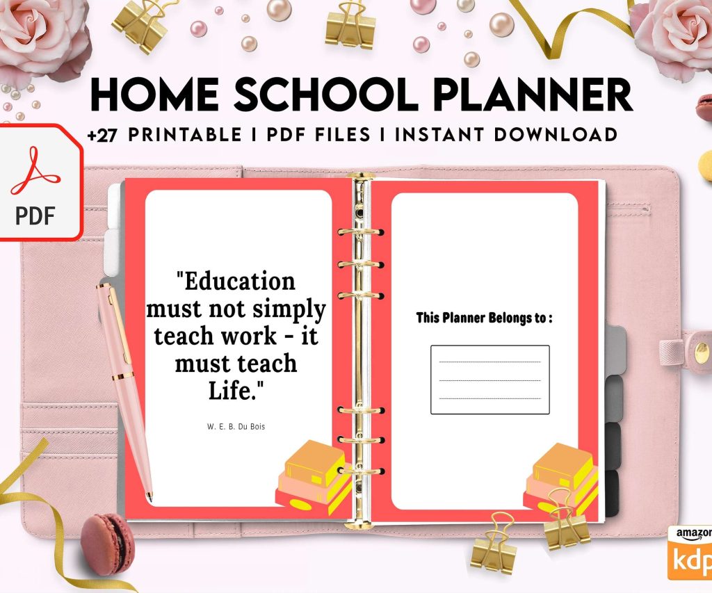 Home School Planner, homeschool daily planning, homeschooling lesson schedule Digital Download PDF file 8,5×11 inch