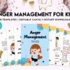 Anger Management Activities for Kids Anger Management for Kids, kids therapy journal, kids Self care journal, kids mindfulness, kids self love journal,kids wellness journal Canva Editable Templates