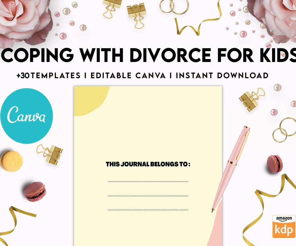 Coping With Divorce for Kids, Kids therapy, coping skills, divorce kids, Canva Editable Templates